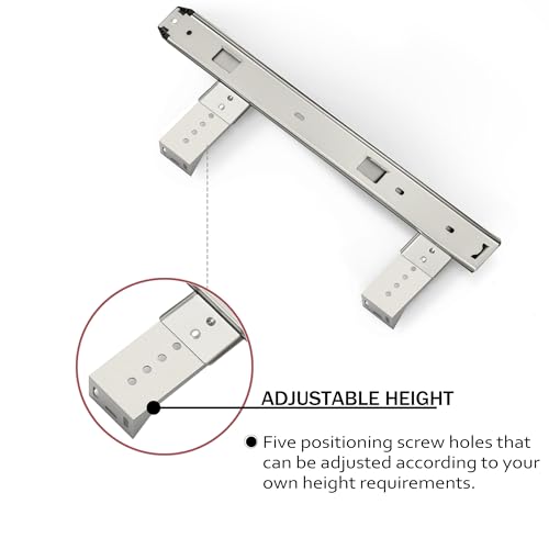 FRMSAET Heavy Duty 12/14/16/18 inches Thickness Steel Construction Ball Bearing Keyboard Slides Keyboard Drawer Slides Tray Accessories Cabinet Furniture Hardware Rails (14 inches, Silver) - color: Silver, size: 14 Inch