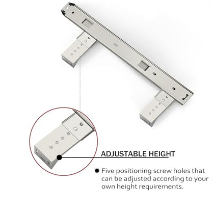 FRMSAET Heavy Duty 12/14/16/18 inches Thickness Steel Construction Ball Bearing Keyboard Slides Keyboard Drawer Slides Tray Accessories Cabinet Furniture Hardware Rails (14 inches, Silver) - color: Silver, size: 14 Inch