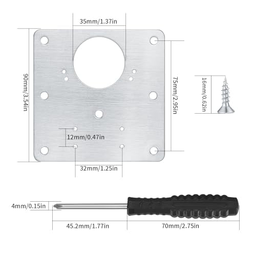 8 Pcs Cabinet Hinge Repair Kit, Stainless Steel Fixing Bracket Plate With Screws/Screwdriver for Kitchen Cupboard Door Furniture