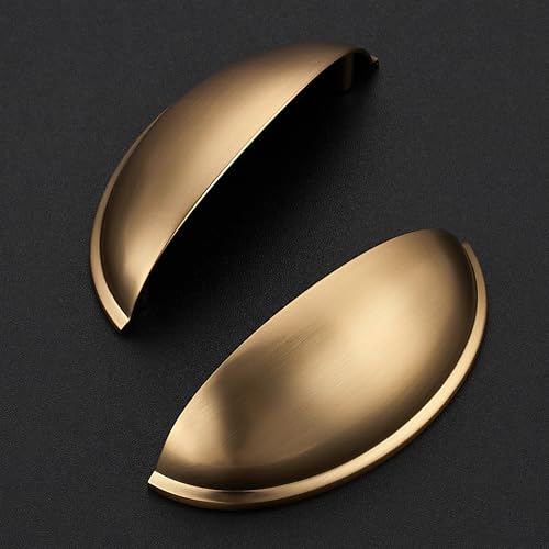 Ravinte 5 Pack 3" Drawer Pulls Champagne Bronze Cabinet Cup Pulls Kitchen Hardware Cabinet Handles Drawer Handles Knobs 3 inch Hole Center - color: Champagne Bronze