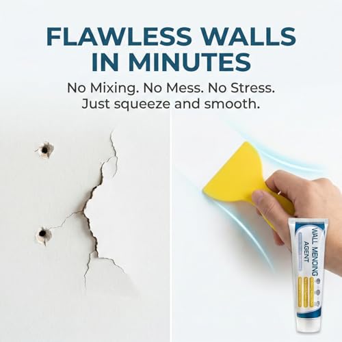 Drywall Patch Repair Kit - Wall Mending Agent for Nail Holes & Cracks | Non-Shrinking Wall Repair Paste with Scraper & Nozzle | Odorless, Quick-Drying Putty (2SETS) - color: 2SETS