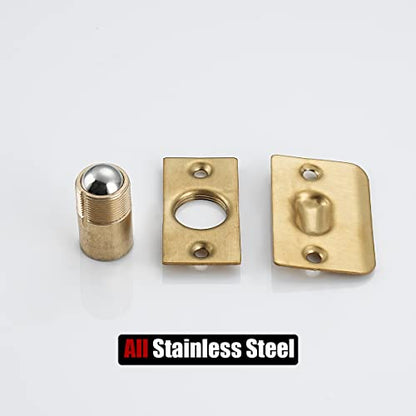 JQK Closet Ball Catch Door Hardware, Stainless Steel Catch Adjustable with Strike Plate, Gold Finish 2 Pack, HBC100-BG-P2 - color: Gold, size: 2 Pack