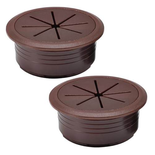 EASYEAH 2 Pcs Desk Grommet 2"/50 mm, Desk Hole Cover for Cables, Cable Grommet ABS Plastic, Desk Hole Grommet for Home & Office Pc, Detachable Cable Cord Organizer,Coffee - size: 2" / 50 mm, style: 2pcs Coffee