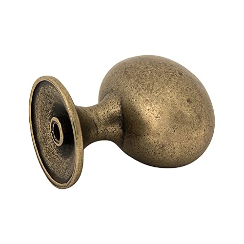 HARPOON Cabinet Hardware Knobs Round Furniture Mushroom Knob - 1.4 Inch 10 Pack Antique Brass - color: Antique Brass