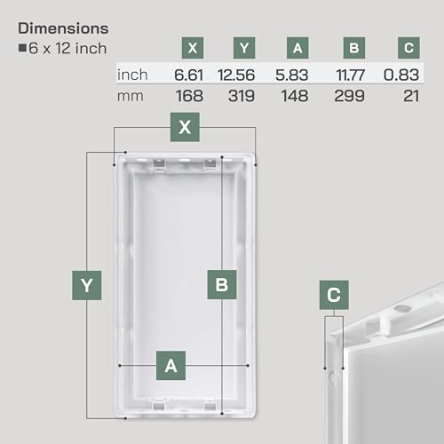 Vent Systems White ABS Plastic Access Panel 6 x 12 Inch (Cut-Out) - Access Door for Drywall, Wall, Ceiling - Electrical, Plumbing Service Wall Hole Cover - Inspection Door - 6.6 x 12.6 Inch (Outer) - size: 6 X 12 Inch / 150 X 300 Mm