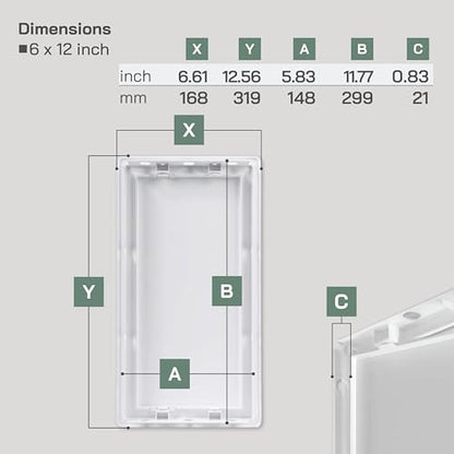 Vent Systems White ABS Plastic Access Panel 6 x 12 Inch (Cut-Out) - Access Door for Drywall, Wall, Ceiling - Electrical, Plumbing Service Wall Hole Cover - Inspection Door - 6.6 x 12.6 Inch (Outer) - size: 6 X 12 Inch / 150 X 300 Mm