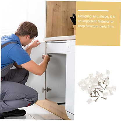 Generic 200pcs Sagging Drawer Wedges with Screws Durable Corner Braces for Furniture Repair Easy to Install Mending Wedges for Drawer Bottom Support and Stabilization