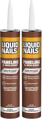 Liquid Nails 10 oz. Paneling & Molding Construction Adhesive (Low VOC), Off White/Tan (Pack of 2) - size: 10 Ounce (Pack of 2), style: Paneling & Molding