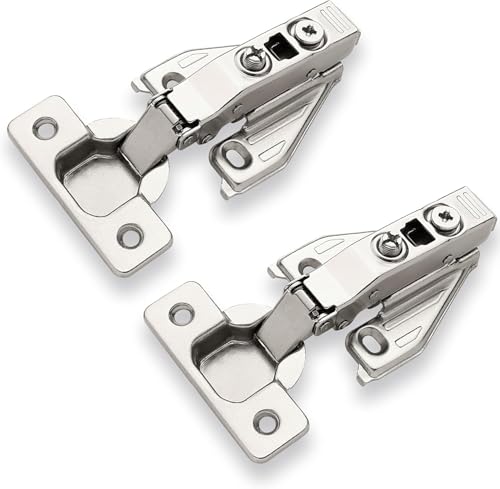 DecoBasics (6 PCS) Full Overlay Soft Close Cabinet Hinges for Kitchen Cabinets - 105° Face Frame Concealed Cabinet Door Hinge -3 Way Adjustability -Clip on Plate & Matching Screw 4 Easy Installation