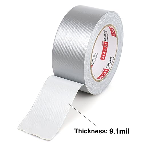 JIALAI HOME Duct Tape Heavy Duty Silver - 12 Roll Multi Pack - 30 Yards x 2 Inch - Strong, Flexible, Waterproof and Tear by Hand - for Home Use, Do-It-Yourself Projects and Repairs - color: Silver