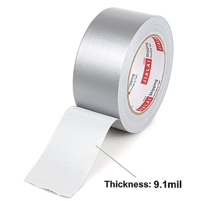 JIALAI HOME Duct Tape Heavy Duty Silver - 12 Roll Multi Pack - 30 Yards x 2 Inch - Strong, Flexible, Waterproof and Tear by Hand - for Home Use, Do-It-Yourself Projects and Repairs - color: Silver