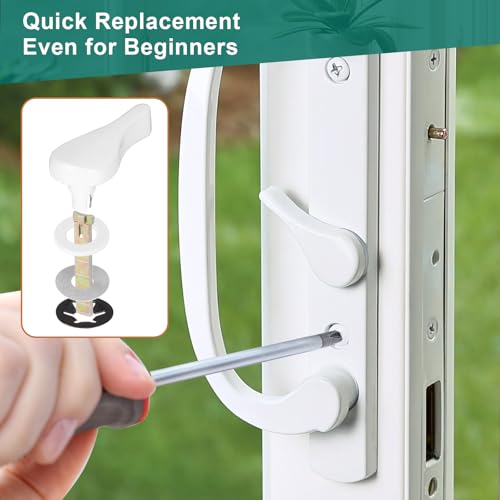 2 Pcs Sliding Patio Door Latch Lever, Jeld Wen Replacement Parts, Thumb Latch Replacement for Patio Glass Doors, 1-3/8 in. Tail