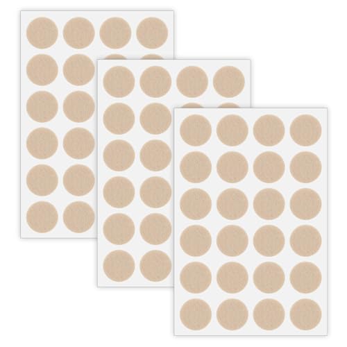 96 Pcs Felt Furniture Pads for Hardwood Floors, Self Adhesive Chair Leg Floor Protectors Non Slip Anti Scratch Felt Pads for Furniture Feet, 3/4" Round, Beige