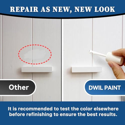 DWIL White Touch Up Paint - Multi Surface Touch Up Paint Pen, Scratch Repair for Wall, Door, Cabinets, Metal, Appliance, Wood, Furniture, 1.5 Fl Oz (Semi Gloss, Vanilla White) - color: Vanilla White