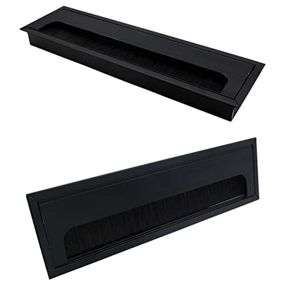 1 Pack Rectangle Hole Cover Square Cable Grommet 280x80mm Wire Cover for Management Computer Desk