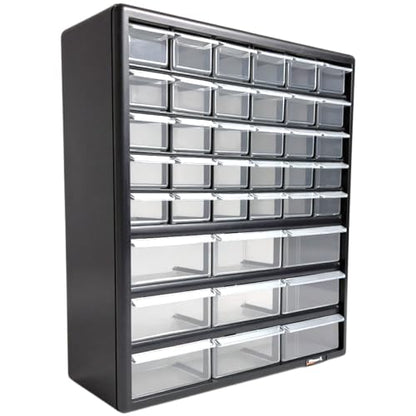 Homak Parts Organizer, Black, 39 Drawers - size: 39-Drawer