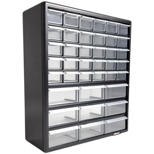 Homak Parts Organizer, Black, 39 Drawers - size: 39-Drawer