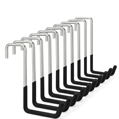 10 Pack Heavy Duty Garage Hooks for Hanging, Bike Hooks for Garage Storage, Large S Hooks Ladder Hanger Rafter Hooks for Garage Storage Organizer