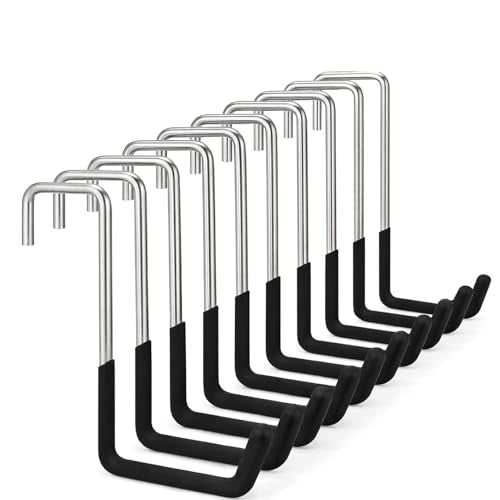 10 Pack Heavy Duty Garage Hooks for Hanging, Bike Hooks for Garage Storage, Large S Hooks Ladder Hanger Rafter Hooks for Garage Storage Organizer