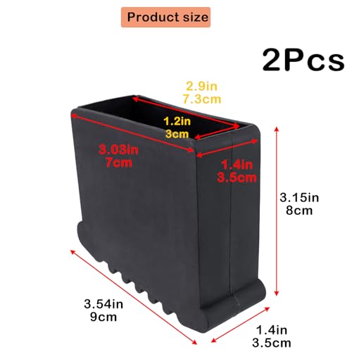 Geesatis 2Pcs Non-Slip Folding Ladder Feet Mat,Rubber Pads Covers Ladder Foot Pads,Anti-Skid Ladder Leg Cushion Bumper,1.2x2.9 Inch (Black) - color: Black, size: B-1.2in×2.9inch