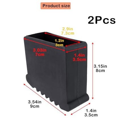 Geesatis 2Pcs Non-Slip Folding Ladder Feet Mat,Rubber Pads Covers Ladder Foot Pads,Anti-Skid Ladder Leg Cushion Bumper,1.2x2.9 Inch (Black) - color: Black, size: B-1.2in×2.9inch