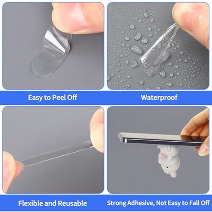 JANYUN 140 Pcs Mounting Putty, Double Sided Sticky Dots Removable Poster Putty Clear Sticky Tack for Wall Hanging Pictures Baloon Crafts No Trace Adhesive Sticky Putty for Home Office Decor (20x10 mm) - size: 20x10mm Square 140pcs
