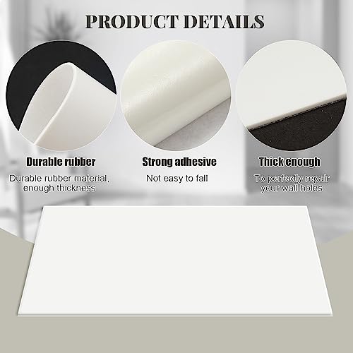 Frienda 10 Pcs Self Adhesive Rubber Wall Outlet Cover Plate Standard 5x3 Inch Screwless Blank Wall Plate Safe Decorative Patch Hole Cover for Drywall, Electrical Switch, White