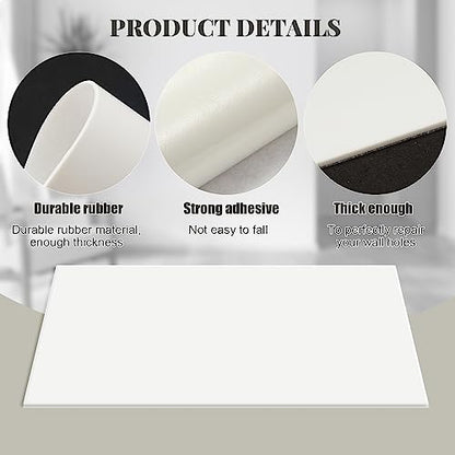 Frienda 10 Pcs Self Adhesive Rubber Wall Outlet Cover Plate Standard 5x3 Inch Screwless Blank Wall Plate Safe Decorative Patch Hole Cover for Drywall, Electrical Switch, White