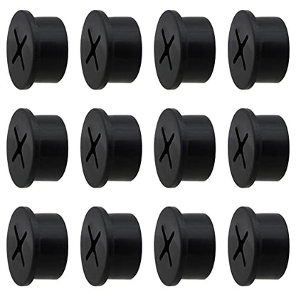 Desk Grommet, 3/4 Inch Flexible Rubber Grommets, Silicone Cable Cord Grommet Wire Hole Cover for Desk, Table and Other Furnitures(12Pack) - size: 3/4IN/20mm Black