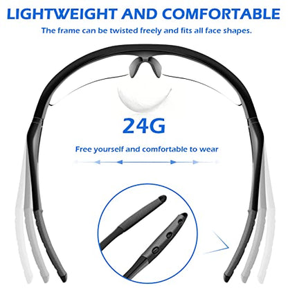 OXG 6 Pack Tinted Safety Glasses for Men Women, Safety Goggles ANSI Z87.1 Protective Eyewear Scratch Resistant Eye Protection - color: Clear