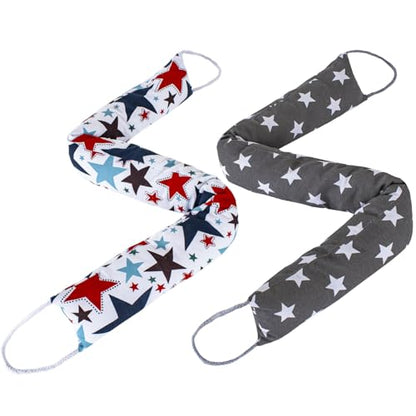 Weighted Door Draft Stopper, 2 Pack 48 Inch Under Door Blocker, Bottom of Door Window Air Noise Light Gap Filler, Saving Energy Cartoon Print Canvas Cotton 2.8Lb - size: 48 inch