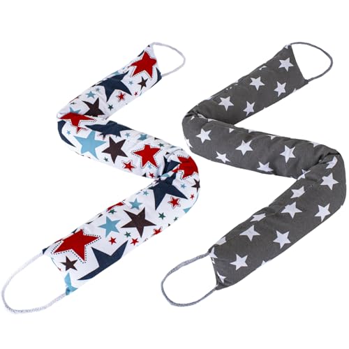 Weighted Door Draft Stopper, 2 Pack 48 Inch Under Door Blocker, Bottom of Door Window Air Noise Light Gap Filler, Saving Energy Cartoon Print Canvas Cotton 2.8Lb - size: 48 inch