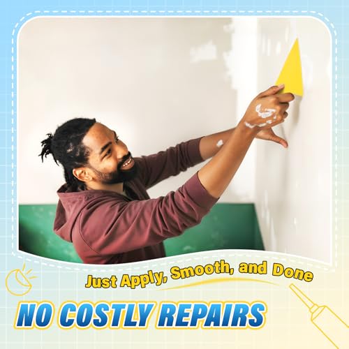 DIYSELF 9 Pack Drywall Repair Kit, Surface Repair Kit, Spackle Wall Repair, 2×100g (7oz Total) Putty, White Drywall Mud, Plaster for Holes, Cracks, Gaps, Fast-Drying Hole Filler with Scraper, Sander - size: 9 Pack