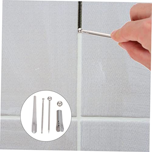 5-Piece Tile Caulk Finishing Tool Set for Grout Removal Waterproof Sealant Tool Sturdy Metal Scraper for Floor and Wall Gaps Repair