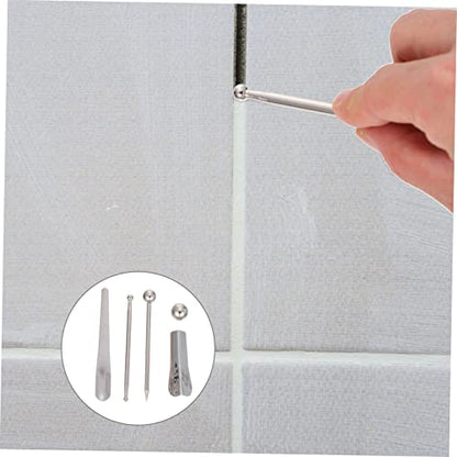 5-Piece Tile Caulk Finishing Tool Set for Grout Removal Waterproof Sealant Tool Sturdy Metal Scraper for Floor and Wall Gaps Repair