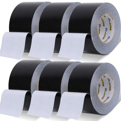 Oleitodh 6 Pack 3 in Duct Tape Black Heavy Duty 330 Yards x 3 Inch - Strong, Flexible,No Residue,All-Weather and Tear by Hand - Bulk Value for Do-It-Yourself Repairs and Professional Use - color: Black, size: 3inch x 330 yards