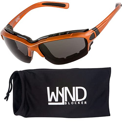 Motorcycle Riding Glasses Extreme Sports Wrap Sunglasses - color: Orange | Smoke