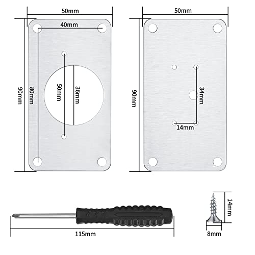 16Pcs Cabinet Hinges Repair Plates, Cabinet Doors Hinge Repair Kit Stainless Steel Furniture Cabinet Drawer Window Repair Plates with Screwdriver
