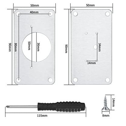 16Pcs Cabinet Hinges Repair Plates, Cabinet Doors Hinge Repair Kit Stainless Steel Furniture Cabinet Drawer Window Repair Plates with Screwdriver