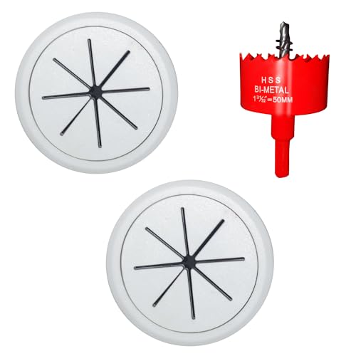 ROOWINTOO TV Cord Hider in Wall Cable Management Kit for TV, Behind Wall TV Wire Kit Cable Hider,Includes 2 Pass-Throughs and Hole Saw Drill Attachment