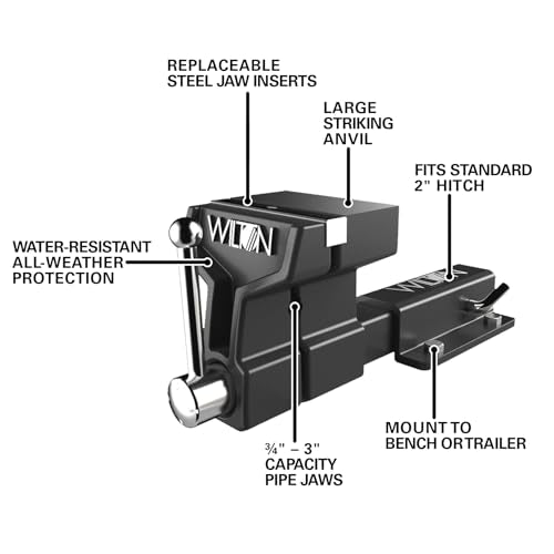 Wilton ATV All-Terrain Truck Hitch Vise, 6" Jaw Width, 5-3/4" Max Jaw Opening, 5" Throat (10010)