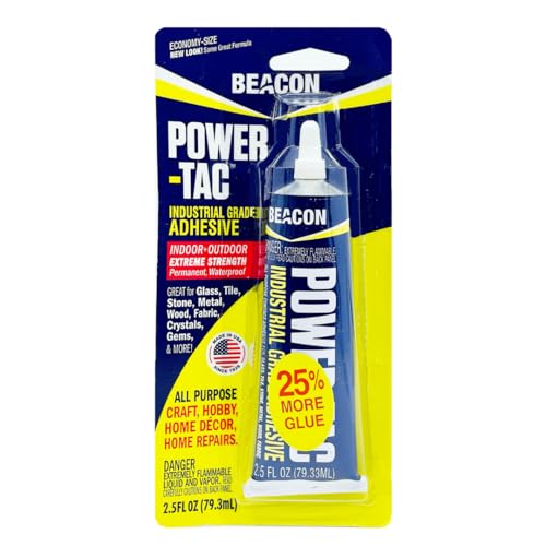 BEACON Power-Tac - The Ultimate All-Purpose Glue with Superior Strength, Low Odor, and Fast 10-Minute Dry Time, 2.5-Ounce - size: 2.5-Ounce, style: 1-Pack