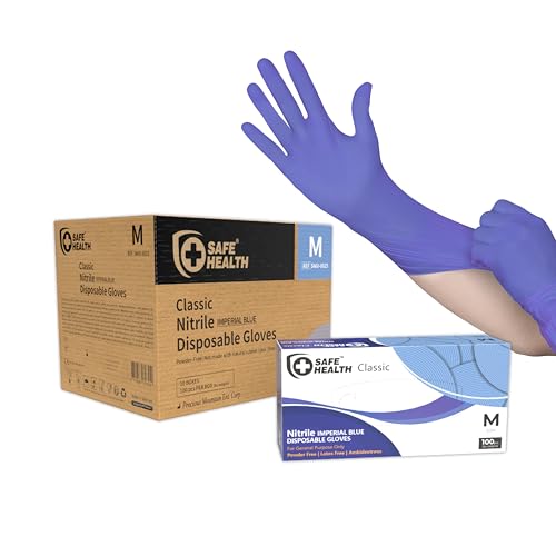 Safe Health Nitrile Disposable Gloves, 3.5 Mil, Imperial Blue, Powder Free, Latex Free, Tattoo, Beauty, Salon, Car - size: Small, style: 1 Case of 1000 Pcs