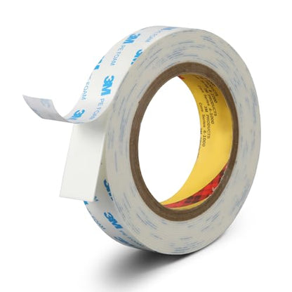 Double Sided Foam Tape Heavy Duty 1 inch x16.5Ft | PE Strong Adhesive Tape | Vibration Resistant | for Indoor/Outdoor Paint Wall Mounting Picture Hanging Poster | Damage-Free (1in/25mm x16.5Ft) - size: 0.98 in x 16.5 ft