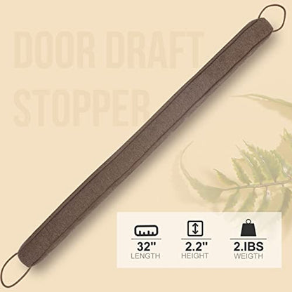 KAKICLAY 38" Weighted Draft Stopper for Bottom of Doors and Windows, Heavy Duty Sound Proof Door Draft Guard Door Soundproofing Under Door Noise/Air/Wind Blocker, 2.2Lbs (32") - size: 32"