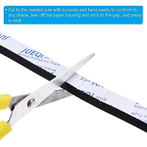 PATIKIL 2m/6.6ft Sealing Foam Tape, 12mm Wide 10mm Thick Single Sided Weather Stripping Door Seal Strip for Window Door Insulation, Black - size: 2mx12mmx10mm