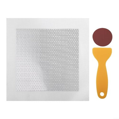 Heavy Duty METALs Drywall Patch Kit for Large Hole Repair in Walls and Ceilings, Galvanized Steel with Fiberglass Mesh, Self-Adhesive Wall Fix Kit(15 * 15cm) - size: 15*15cm