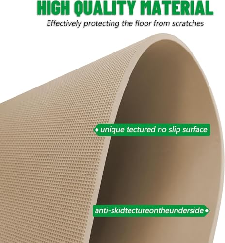Non Skid Rubber Furniture Pads for Recliners,Furniture Grippers, Gripper Pads,Anti Slide Furniture Pads Hardwood Floor Protector,Fits Recliners,Swivel Chairs,Brown Solid Pad (25.2’’ Outside Diameter) - size: R-Camel-xs-25.2"