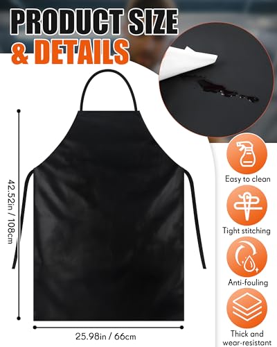Safety Face Mask Shield with 42.5" Waterproof Rubber Apron Gloves for Men Chemical Grinding Cleaning Industrial - color: Black