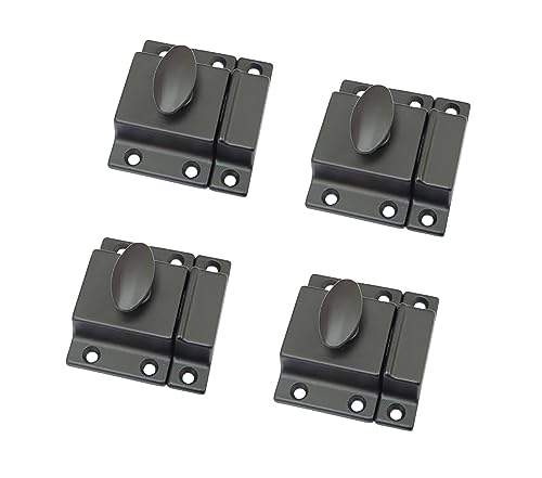 QCAA Traditional Large Oval Turn Cabinet Latch, Solid Brass, 2", for Cupboard & Other Furniture, ORB Oil Rubbed Bronze US10B, 4 Pack, Made in Taiwan - color: ORB US10B, size: 4pack